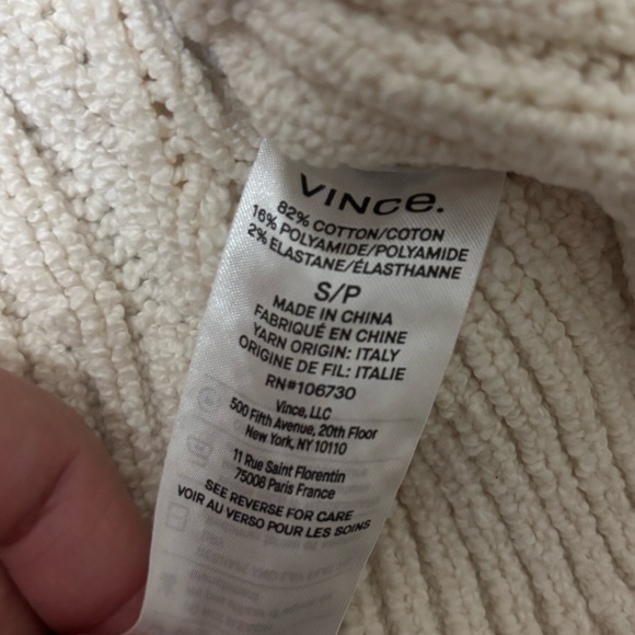 Vince Sweater 98% cotton Size Small Off White Color - Picture 4 of 5